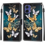 Luksuslik maalitud nahast &uuml;mbris rahakotiga, raamatu stiilis kaitse&uuml;mbris Motorola Moto G85 5G/G75/G55 5G/G35/G34 5G/G24/G04/G15/G05/G84 5G/G54 5G/G24 Power jaoks Moto G85 5G