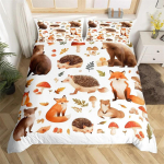 Loomakujuline siil voodipesukomplekt Kuninganna Kuninga suurus Armsad loomad Tekikott Tekikatted ja padjap&uuml;&uuml;r t&auml;iskasvanutele lastele Tekikate 135X200cm-2pcs
