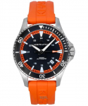 Hamilton Khaki Navy Scuba Oranž kummist rihm must numbrilauaga automaatne H82395331 100M meeste k&auml;ekell