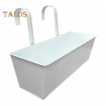 Ripplillepoti ristk&uuml;likukujuline reelinguga istutusmasin drenaažiavaga 16-tolline istutuskast koos konksudega r&otilde;du veranda v&otilde;i teki &uuml;rdilillede jaoks 1pc valge