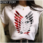 Jaapani anime Attack On Titan T-s&auml;rk naiste Kawaii Jiyuu No Tsubasa Graphic Tees Naljakas Levi Eren Harajuku Unisex T-s&auml;rk S