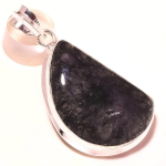 Black Rutile Gemstone Pendant Handmade Ethnic Unique Design Jewelry 2 k0b16
