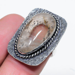 Golden Rutile Handmade 925 Sterling Silver Gift Jewelry Ring Size 6.5 b8h26