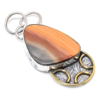 Mookaite Handmade 925 Sterling Silver Gift Two Tone Pendant 2.05 l3e16