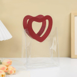 1PC PVC DIY kinkekott pulmadeks s&uuml;damekujulise k&auml;epidemega kommid &scaron;okolaadid k&uuml;psised &uuml;mbris &uuml;mbris l&auml;bipaistvad s&uuml;nnip&auml;evapeo tarvikud 1pc