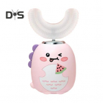 Laste U-kujuline elektriline hambahari IPX7 veekindel 2 režiimi reguleeritav 360 kraadi Puhastus Multikas Dinosaurused V&auml;ikelapsed Poisid T&uuml;drukud Laetav roheline