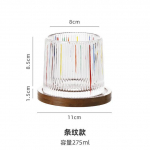 Creative Hand-painted Extract Cup, Simplicity Household Kitchenware, Retro Whiskey Glass, Rotary Wooden Tray Water Cup, Light Lu 275ml