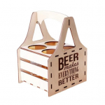 Puidust &otilde;llekandik Pikniku &otilde;llekandekast &Otilde;llepudelihoidja Vanaaegse stiiliga kandekott 4 v&otilde;i 6 pudeli jaoks BYOB pidudele Grillipidudele L