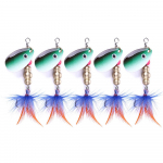 Spinnerbaits p&uuml;&uuml;gilant, 5 t&uuml;kki metallist kalap&uuml;&uuml;gis&ouml;&ouml;dad kukesabaga, forell Bass Salmon Walleye magevee merevee spinnerid