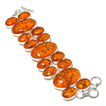 Baltic Amber Gemstone Handmade 925 Sterling Silver Bracelet 7-8 a6d83