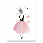 Akvarell Roosa printsessmaalid L&otilde;uend Lilled Seinakunst Paar Plakat P&otilde;hjamaade pildid t&uuml;drukutele Lastele Toakaunistus Kodukaunistus Ilma raamita 21*30cm