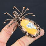 Brecciated Mookaite Handmade Copper Wire Wrap Spider Pendant 2.56 r5q27