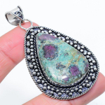 Ruby in Fuchsite Ethnic 925 Sterling Silver Jewelry Pendant 2.64 r6q31