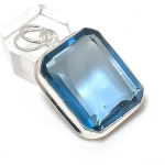 Swiss Blue Topaz Handmade 925 Sterling Silver Jewelry Pendant 1.77 d8r33