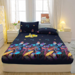 1 Lihtne Moodne Taimede Lilledega Prinditud Matt Paigaldatav Lakan, Magamistoa Prinditud Voodikate, Voodipesu (V&auml;lja arvatud padjap&uuml;&uuml;rid) 71x132cm