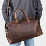 Ehtsast nahast reisikott Retro Crazy Horse nahast pagasikott Meeste reisikott &Uuml;he &otilde;larihmiga reisikott Crossbody reisikott kohv