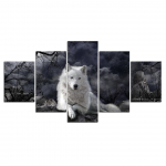 prinditud 5 t&uuml;kki Animal White hunt l&otilde;uend maali kodukaunistus seina kunsti pilt elutoa plakatid ja prindid Kunstiteos 20x35cm*2 20x45cm*2 20x55cm*1