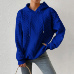 Naiste pusad, pikkade varrukatega vabaaja, tugeva n&ouml;&ouml;riga kapuutsiga kampsunid naiste pullover XXXXXL sinine