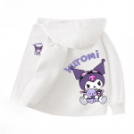 2025 MINISO Pehme ja armas Kuromi multikas anime perifeeria T&uuml;drukute lukuga kapuutsiga dressipluusid S&uuml;gis- ja talvemood laste Kuromi kapuutsiga dressipluus 120