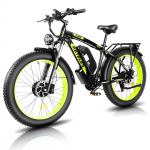 KETELES K800 Kahemootoriline Elektrijalgratas 2&times;1000W, 48V 23AH, 26 Chaoyang Paksude Rehvidega, Lukustatav Amordihark, H&uuml;drauliline Ketaspidur Maastiku E-jalgratas 48V 2000W 23Ah roheline/must