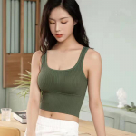 &Otilde;mblusteta Crop Top naiste aluspesu Traadivaba U-kujuline Camisole laia rihmaga triibuline massiivne bralette pesu &uuml;hes t&uuml;kis torutopsid One Size valge