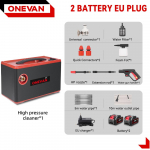 ONEVAN 220Bar Elektriline K&otilde;rgsurvepesur 2-&uuml;hes Juhtmeta Autopesur Pihustusp&uuml;stol Aia Puhastust&ouml;&ouml;riist Makita 18V Aku Pin-i jaoks 2 Battery Set