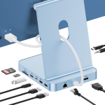 PULWTOP 11-in-1 USB-C Hub iMacile 2021 2023 2024 iMac M1 M3 M4 Tarvikud USB-hub HDMI SSD Laiendus Mitte USB-C 2 x USB-A Pesa 24 4K, 2.5G Ethernet, sinine