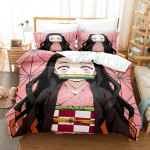 Kuumad Kamado Nezuko Voodipesukomplektid Anime Demon Slayer Voodikate Teismelistele T&uuml;drukutele Moodne Twin Single Queen King T&auml;issuurus Tekikott EU Double200x200cm