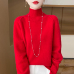 Naiste ka&scaron;miirkampsun Qinghe ka&scaron;miir 30% ka&scaron;miir 70% vill soe ja moekas k&otilde;ik-sobib s&uuml;gis ja talv XL punane