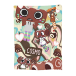 Pehme Cosmo Collage Tekk Premium Flanell Fliis Kerge Dandys Maailma M&auml;ngutekk Hubased Pl&uuml;&uuml;sist Tekid Aastaringselt Kasutamiseks 30x40in blue
