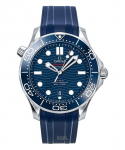 Omega Seamaster Kummirihm Sinine sihver Automaatne Sukeldujakell 210.32.42.20.03.001 300M Meeste kell sinine