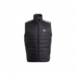 Adidas Originals Polsterdatud Puffer &Uuml;hev&auml;rviline Triibulise Logoga T&otilde;mblukuga Seisva Kraega Vest Meeste Vestid Must HL9217 XS