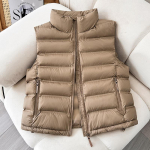 L&uuml;hike paksenenud kerge p&uuml;stkraega vest naistele s&uuml;gis-talvine jakk plahvatuslik vest M khaki