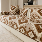 Fikseeritud libisemiskindel &uuml;hes t&uuml;kis diivanipadi Pehme ja hingav S&uuml;gis-talvine diivanikate Kangas Boheemlaslik stiil Masinpestav 90x210cm pruun