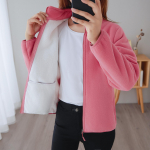 Naiste fliisjakk s&uuml;giseks ja talveks, paksendatud fliisist soe mantel, kahepoolne fliisist pealmine 3XL roosa