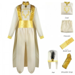 Aladinn Cosplay Araabia &Ouml;&ouml;d Maagiline Lamp Meeste Araabia Printsi Kost&uuml;&uuml;m &Uuml;likonnad M&uuml;tsiga Halloweeni Lavaesinemiseks S
