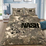 Nash Fishing Logo Tekikott Padjap&uuml;&uuml;r Voodipesukomplekt T&auml;iskasvanu PoissT&uuml;druk Magamistoa Kaunistus &Uuml;he-Kahekohaline Suur Suurus EU single(135x200cm) gray