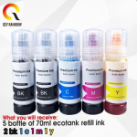 5 pudelit Ecotank tinti Epson L3150 L3110 104 502 512 504 tindile EcoTank printerile ET2700 ET2750 ET3700 [2638922]
