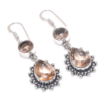 Natural Morganite Gemstone Handmade 925 Sterling Silver Earring 2.05 e2u71