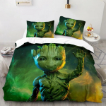 Grootsi Tekikate Multikas Groot Voodipesu Komplekt 3D Prindiga Raketiraccoon Tekikate Laste Kingitus 135x200cm&set