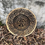 Keskaegne puidust kilp Viking Round Carving Cosplay Knight Battle seinakaunistus