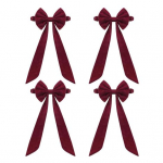 Christmas Velvet Chair Sashes 11.8 x 29.5 Burgundy Chair Bows Tie Back for for Christmas Banquet Wedding Birthday Party Dining Room Decoration 4pcs A