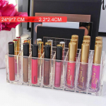 24 v&otilde;re akr&uuml;&uuml;l huulepulga korraldaja huulel&auml;ike konteiner plastist k&uuml;&uuml;nelakkide hoiukarp meigihoidja kosmeetika vitriin 24x9x7cm puhas