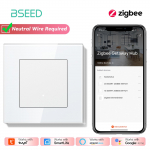 BSEED ZigBee L&uuml;litid Seinale Nutikad Kl&otilde;psl&uuml;litid Kollane Taustavalgus Klaasraam Tuya APP L&uuml;liti EL-i Seinalaadad USB-ga Socket no ZigBee&EU standard