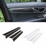 For Mercedes Benz C class W204 2008 2009 2010 2011 2012 2013 ABS Carbon Texture Interior Door Window Panel Protective Cover A