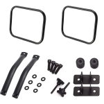 Car Mirror Door Off Side View Mirror Rectangular Mirrors fit For 1997-2018 Jeep Wrangler TJ JK JKU Textured Black