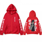 Anime Demon Slayer Madu Hashira Iguro Obanai T&otilde;mblukuga Huppar Mehed Naised R&otilde;ivad Vabaaja Pikkade Varrukatega &Uuml;les T&otilde;mmatav Jakk Mantel 3XL punane