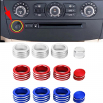 Auto keskkonsooli kliimaseadme helitugevuse reguleerimisnupp nupur&otilde;nga katteraami kleebis BMW 5. seeria E60 E61 jaoks 2004-2010 aasta Color - Red