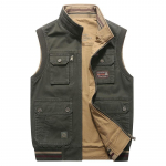 Suures suuruses &uuml;mberp&ouml;&ouml;ratav kalavesti ja mitme taskuga jakk meeste kevad-s&uuml;gis v&auml;lifotograafia mantlile 5XL