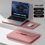 14-16-tolline multifunktsionaalne s&uuml;learvuti stand-kott ja kaitse&uuml;mbris MacBook Air/Pro jaoks 13-14 inch Medium roosa kuldne v&auml;rv